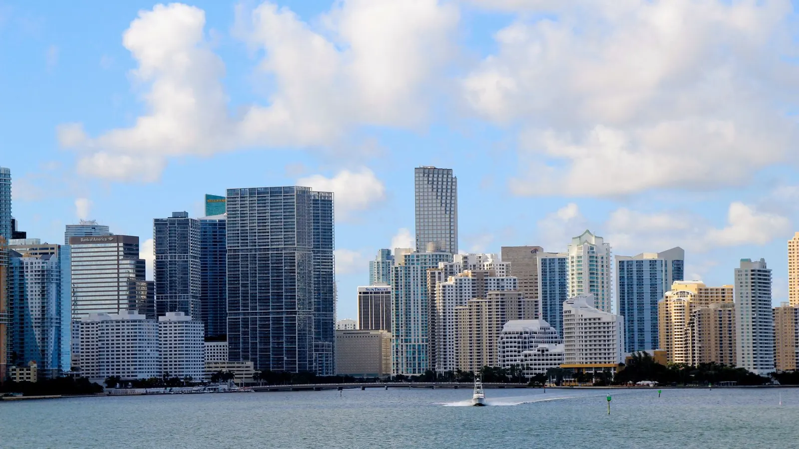 Downtown Miami skyline across Biscayne Bay